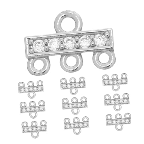 Uonlytech 10 Stück Teiliges Mehrreihige Halskettenverschluss mit Zirkonia Langlebiger Schmuckverbinder für DIY Perlenarmbänder und Mehrschichtige Halsketten Silberfarbene Endkappen für Uonlytech 10 Stück Teiliges Mehrreihige Halskettenverschluss mit Zirkonia Langlebiger Schmuckverbinder für DIY Perlenarmbänder und Mehrschichtige Halsketten Silberfarbene Endkappen für von Uonlytech