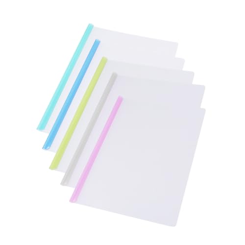 Uonlytech 10 Stück Teiliges Schiebehefter Bunte Transparente Kunststoff Aktenordner mit Rutschfestem Verschluss für Büro Schule Zuhause zur Sicheren Papierorganisation von Uonlytech