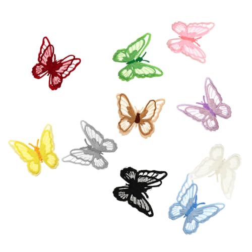 Uonlytech 10 Stück Teiliges Schmetterling Bügelflicken Doppellagige Bestickte Applikationen zum Aufbügeln und Nähen Kleidung DIY Patch für Jeans Jacken Party und Brautkleider Bunte Farben Uonlytech 10 Stück Teiliges Schmetterling Bügelflicken Doppellagige Bestickte Applikationen zum Aufbügeln und Nähen Kleidung DIY Patch für Jeans Jacken Party und Brautkleider Bunte Farben von Uonlytech