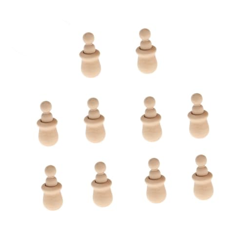 Uonlytech 10 Stück Teiliges Unbemalte Holzpuppen Körper Diy Holzfiguren für Bastelprojekte zum Bemalen und Gestalten von Individuellen Ornamenten von Uonlytech