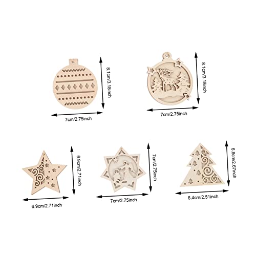 Uonlytech 10 Stück Teiliges Weihnachts Holzscheiben Unbemalte Doppellagige Holzanhänger mit Bohrung Vielseitige DIY Weihnachtsdeko für Zuhause und Party Glatte Kanten Naturbelassen Uonlytech 10 Stück Teiliges Weihnachts Holzscheiben Unbemalte Doppellagige Holzanhänger mit Bohrung Vielseitige DIY Weihnachtsdeko für Zuhause und Party Glatte Kanten Naturbelassen von Uonlytech