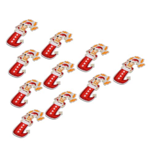Uonlytech 10 Stück Teiliges Weihnachts Stickapplikationen zum Aufbügeln Stilvolle Langlebige Patches für Kleidung Taschen Hüte Farbenfrohe Weihnachtspatches für Damen von Uonlytech