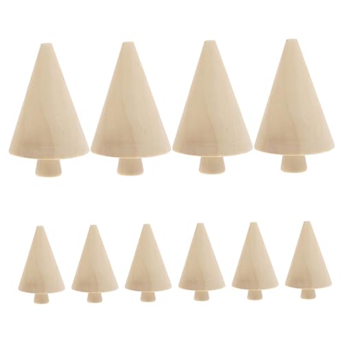 Uonlytech 10 Stück Unlackierte Mini Holzbäume für DIY Dekoration Kreative Garten und für Malprojekte und Heimdekoration von Uonlytech