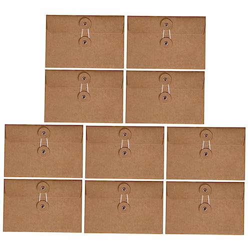 Uonlytech 10 Stück Vintage Kraftpapier Umschläge Multifunktionale Briefumschläge für Einladungen Karten und Dokumente mit Winding Design für Sicheren Schutz und Aufbewahrung von Uonlytech