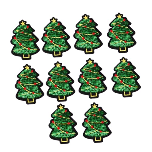 Uonlytech 10 Stück Weihnachts Applikationen Niedliche Bestickte Pailletten Patches für Jeans Kleidung Taschen Hüte DIY Bastelprojekte Langlebig und von Uonlytech