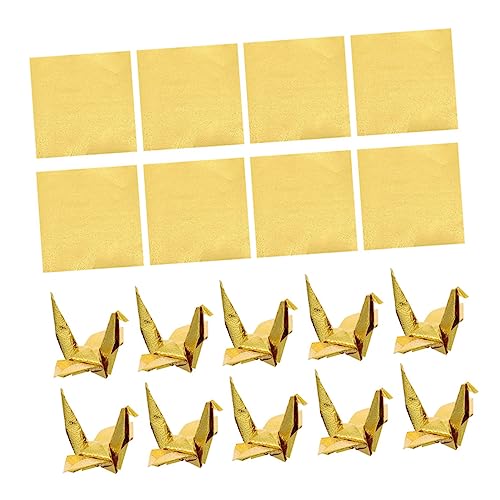 Uonlytech 100 Blatt Diy Origami Papier Einseitiges Glänzendes Faltpapier für Kunsthandwerk Goldene Herzen für Bastelprojekte und Falten von Papierkranichen von Uonlytech