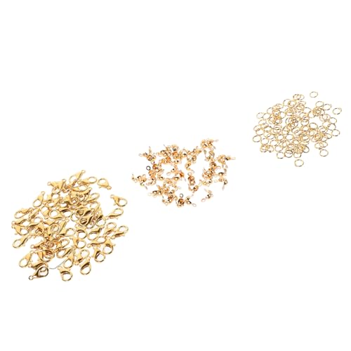 Uonlytech 100 Sätze Goldene Schmuckverschluss Sets für DIY Armbänder und Teiliges Kit mit Lobster Clips und Verbindungselementen für Schmuckherstellung und Bastelprojekte von Uonlytech