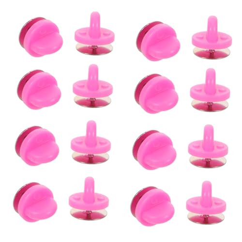 Uonlytech 100 Satz Pin Backs mit Flachem Kopf und Rutschfestem Gummideckel Ersatz-perlenhalter für Schmuck und Anstecknadeln Vielseitig für DIY Basteln Stabile Befestigung Rosa von Uonlytech