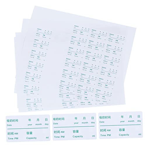 Uonlytech 100 Stück Abziehbare Aufbewahrungsetiketten für Muttermilch Papier Klebeetiketten zum Beschriften und Organisieren von Flaschen und Gefriergut ohne Rückstände von Uonlytech