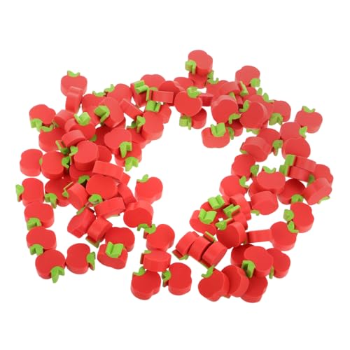Uonlytech 100 Stück Apfel-radiergummi Karikatur Winzig Kind Mini-radiergummis Für Den Schulanfang Gummiartig Klein Whiteboard-radierer Rosa Mini Radiergummis Rot von Uonlytech
