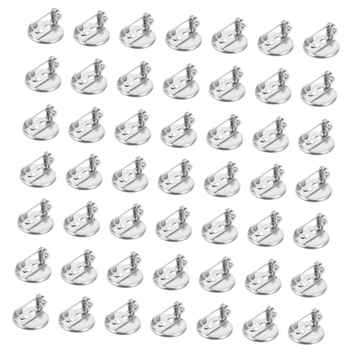 Uonlytech 100 Stück Brooch Base Trays DIY Schmuckzubehör Rund Silber Brooch Making Accessories für Broschen Herstellung von Uonlytech
