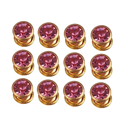 Uonlytech 100 Stück Bunte Diamant Schmucksteine Exzellentes Design für Schmuckkunst Rhinestone Metall Kleidung Zubehör Rosa Diamant mit Goldrand von Uonlytech