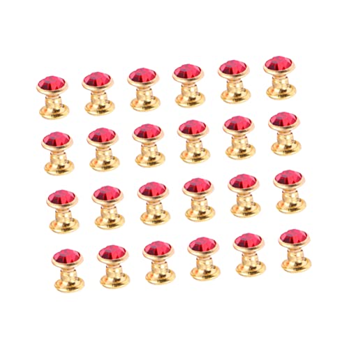 Uonlytech 100 Stück Bunte Strasssteine für Schmuckdesign Hochwertige Funkelnde Diamanten mit Goldener Umrandung für Kleidung und Diy Projekte Rote Diamanten von Uonlytech