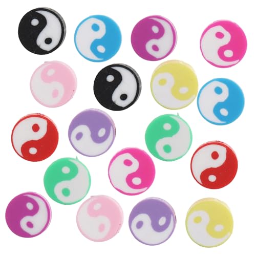 Uonlytech 100 Stück Bunte Tai Chi DIY Perlen aus Weichem Langlebige Schmuckperlen für Halsketten Armbänder Bastelperlen Ying Yang Design zum Auffädeln und Schmuckherstellung Uonlytech 100 Stück Bunte Tai Chi DIY Perlen aus Weichem Langlebige Schmuckperlen für Halsketten Armbänder Bastelperlen Ying Yang Design zum Auffädeln und Schmuckherstellung von Uonlytech