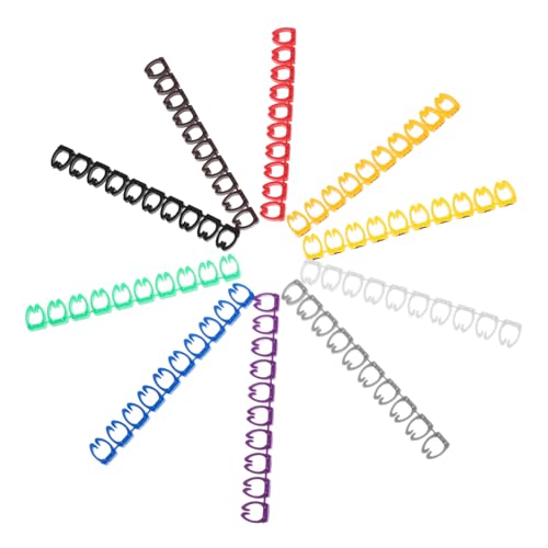Uonlytech 100 Stück Clip Kabelbeschriftungsmarkierungen Bunte Digitale Nummern für Kabelmanagement Geeignet für Drähte für und Büroanwendungen von Uonlytech