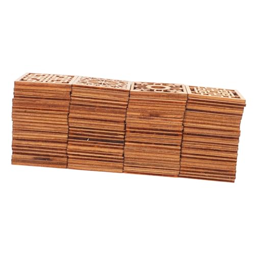Uonlytech 100 Stück Dekoration Aus Holzspänen Applikationen Und Onlays Für Möbel Holzringe Für Handwerk Möbeldekoration Holz Geschnitzte Applikation Onlay Quadratische Holzscheiben Khaki von Uonlytech