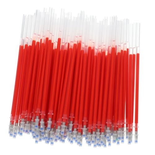 Uonlytech 100 Stück Gelstift Nachfüllungen Kugelschreiber Ersatzminen für Büro und Schule Rote Bullet Pen Refills Tragbar und Auslaufsicher für Flüssiges und Reibungsloses Schreiben von Uonlytech