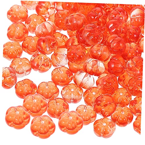 Uonlytech 100 Stück Glasperlen Kürbis Spacer Beads mit Dekorative Lose Perlen für Diy Schmuckherstellung Armbänder Halsketten Herbst und Erntedankfest Zubehör von Uonlytech