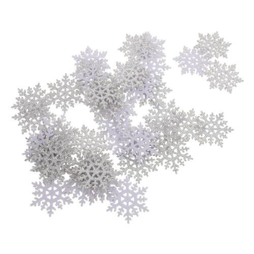 Uonlytech 100 Stück Haarschmuck Haarclip-Charme Schneeflocken für Handwerk weihnachtsdekorationen mit schneeflocken Patchapplikation aufnähen Applikation nähen Rucksack-Patch Stoff Weiß von Uonlytech