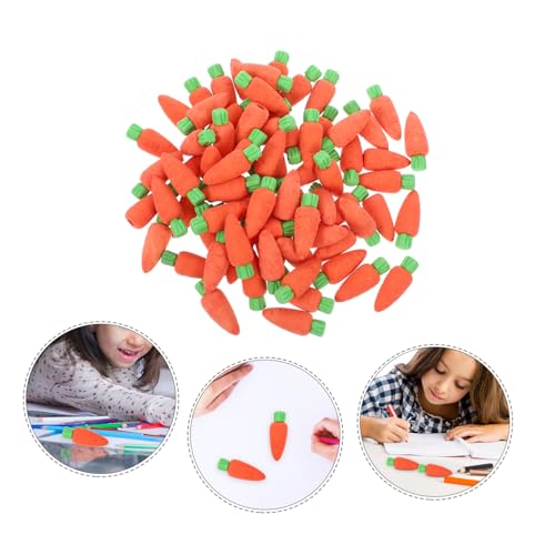 Uonlytech 100 Stück Karottenkautschuk Radiergummi Zum Lernen Mini-radierer Für Den Täglichen Gebrauch Karotten Radiergummi Lustige Radiergummis, Großpackung Student Accessoire Orange Tpr von Uonlytech