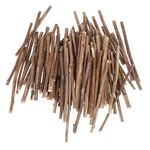 Uonlytech 100 Stück Lange Teebaum Holzstäbchen für DIY Bastelarbeiten und Fotorequisiten Holzfarbe von Uonlytech