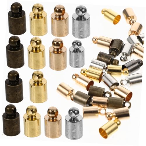 Uonlytech 100 Stück Langlebige Metall Quasten Endkappen Bunte Mini Anhänger Schmuckzubehör für Satinbänder für Halsketten und Armbänder DIY Uonlytech 100 Stück Langlebige Metall Quasten Endkappen Bunte Mini Anhänger Schmuckzubehör für Satinbänder für Halsketten und Armbänder DIY von Uonlytech
