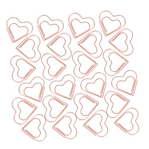 Uonlytech 100 Stück Liebe Büroklammer Herzclips Tagebuchclip Briefpapier Zeichen Süße Büroklammern Liebe Herzförmige Büroklammern Herz Büroklammern Lesezeichen Herz Rose Gold Metall von Uonlytech