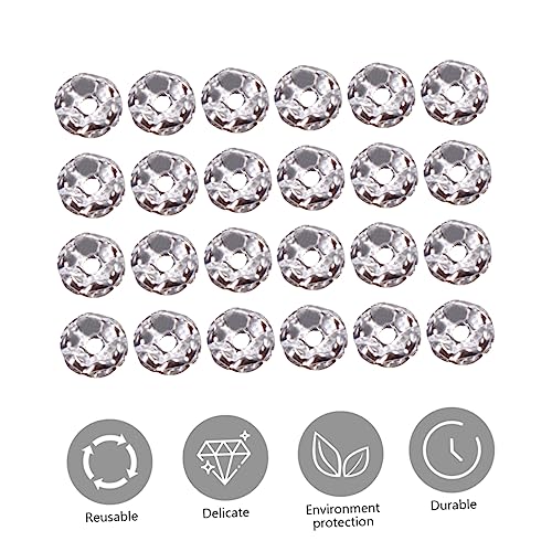 Uonlytech 100 Stück Metallperlen Hotfix-strasssteine Silberne Distanzperle Große Strasssteine Metallhalterperlen Plattierte Messinganhänger Blume Abstandsperlen Silver von Uonlytech
