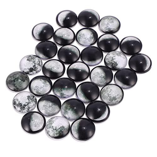 Uonlytech 100 Stück Mond Cabochons Patches für Schmuckherstellung Selbstgemacht Mondfinsternis Muster Runde Cabochon Juwelen zum Basteln von Uonlytech