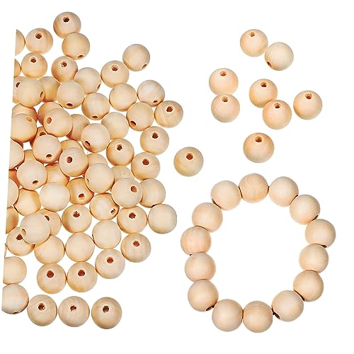 Uonlytech 100 Stück Naturholzperlen Holzperlen für Schmuckherstellung Vielseitige Spacer Beads mit Löchern für Diy Projekte und Bastelarbeiten von Uonlytech