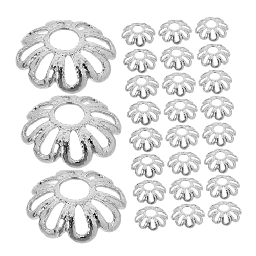 Uonlytech 100 Stück Perlenblumen-hutzubehör Endkappen Für Schmuck Perlenkappen Perlenkappe Aus Edelstahl Goldene Perlenkappen Perlenkappe Aus Messing Kupfer Silver von Uonlytech