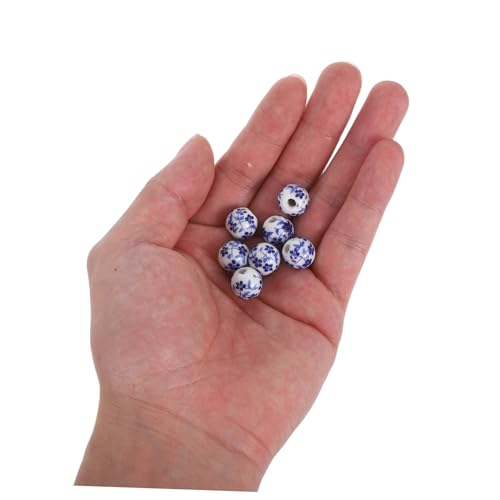 Uonlytech 100 Stück Porzellanperlen Große Keramikperlen mit Blauem Blumenmuster für Schmuckherstellung DIY Armbänder Halsketten Handgefertigte Abstandshalter Uonlytech 100 Stück Porzellanperlen Große Keramikperlen mit Blauem Blumenmuster für Schmuckherstellung DIY Armbänder Halsketten Handgefertigte Abstandshalter von Uonlytech