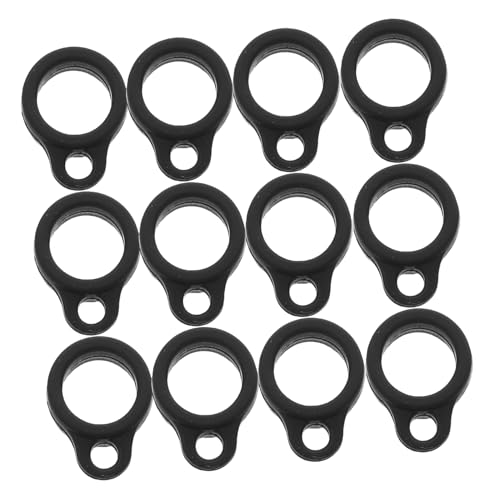 Uonlytech 100 Stück Schwarze Flexible Silikonringe Anti-verlust mit Armband Schlüsselanhänger Vielseitig für Stifte Schmuck Kleine Geräte und Becher Geeignet von Uonlytech