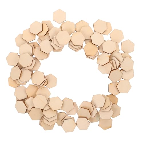 Uonlytech 100 Stück Sechseckige Holzscheiben Naturbelassen Glatt Geschliffen mit Sicherer für DIY Basteln Heimdekoration Kinderspiele Uonlytech 100 Stück Sechseckige Holzscheiben Naturbelassen Glatt Geschliffen mit Sicherer für DIY Basteln Heimdekoration Kinderspiele von Uonlytech