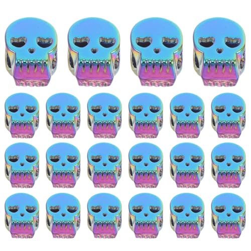 Uonlytech 100 Stück Totenkopf-Perlen, Skelettkopf, Halloween, großes Loch, Abstandshalter, lose Perlen für Armbänder, Halsketten, Ohrringe, Schmuckherstellung, DIY-Handwerk Uonlytech 100 Stück Totenkopf-Perlen, Skelettkopf, Halloween, großes Loch, Abstandshalter, lose Perlen für Armbänder, Halsketten, Ohrringe, Schmuckherstellung, DIY-Handwerk von Uonlytech