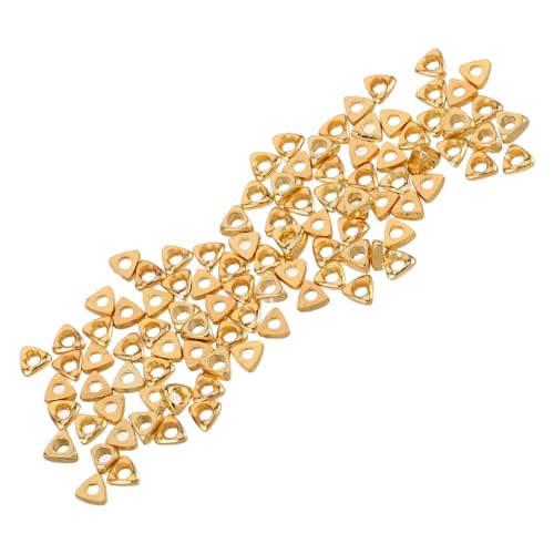 Uonlytech 100 Stück Vergoldete Perlen Dreiecksformarmband Perlen Armband liefert Dreiecksperlen Dreieck Dreiecksabstandshalterschmuck Kupfer Golden von Uonlytech