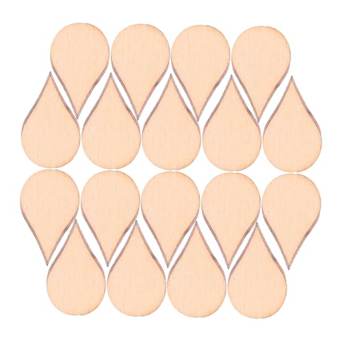 Uonlytech 100 Stück Wasser Tropfen Form Holzstücke DIY Basteln Umweltfreundlich Holzchips für Dekorationen Kunstprojekte Scrapbooking Taufdeko und Kreative Handarbeiten von Uonlytech