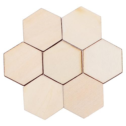 Uonlytech 100Stück Sechseck Holzformen DIY Holzornamente für Hochzeit Geburtstag Weihnachten Stabile Bastelmaterialien für Kreative Handwerksprojekte von Uonlytech