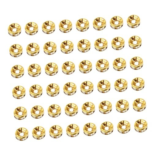 Uonlytech 100Stücke Goldene Spacer Perlen mit Großem für Armbänder Glitzernde Strass Perlen für DIY Schmuckprojekte für Armbänder Strahlender und Stilvolle Uonlytech 100Stücke Goldene Spacer Perlen mit Großem für Armbänder Glitzernde Strass Perlen für DIY Schmuckprojekte für Armbänder Strahlender und Stilvolle von Uonlytech
