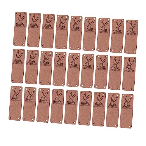 Uonlytech 100Stücke Handgemachte Etiketten Geprägte Kleidungsetiketten aus Hochwertigem Material für DIY Projekte Hüte Schals und Handwerk Farbenfrohes Design mit Niedlichem von Uonlytech