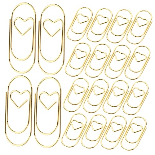 Uonlytech 100Stücke Herz Büroklammern Clips Strickklammern für Dokumente und Buchleseclips Vintage Design Praktisch und Stabil für Büro und Schule von Uonlytech