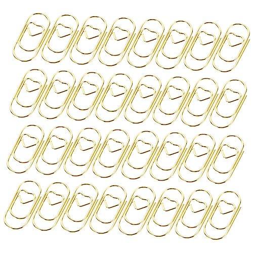 Uonlytech 100Stücke Herz Büroklammern Metallclips für Büro DIY Flexible Strickclips Buchmarkierungsclips Praktische Clips für Dokumente und Kreative Projekte von Uonlytech