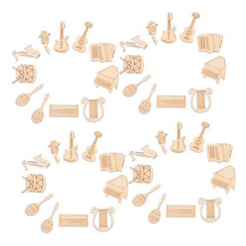 Uonlytech 100Stücke Holzscheiben Musikinstrumente Unlackierte DIY Holzausschnitte für Bastelprojekte Natürliche Holzstücke für Dekoration Schulbedarf und Kunsthandwerk Uonlytech 100Stücke Holzscheiben Musikinstrumente Unlackierte DIY Holzausschnitte für Bastelprojekte Natürliche Holzstücke für Dekoration Schulbedarf und Kunsthandwerk von Uonlytech