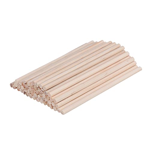 Uonlytech 100Stücke Kiefernholz Rundstäbe Unbehandelte Holzstäbchen für Bastelprojekte Modellbau und DIY Hobbys Robuste Glatte Oberflächen für Handwerken von Uonlytech