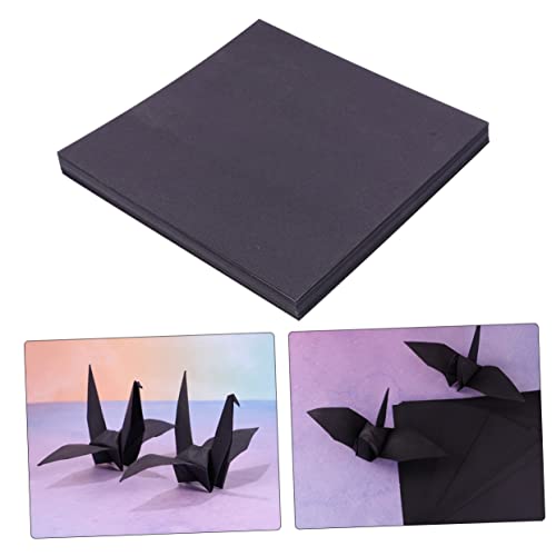 Uonlytech 100Stücke Schwarzes Origami Papier Beidseitiges Faltpapier für DIY Kunsthandwerk Papierkran und Bastelprojekte Hochwertiges Bastelpapier für von Uonlytech