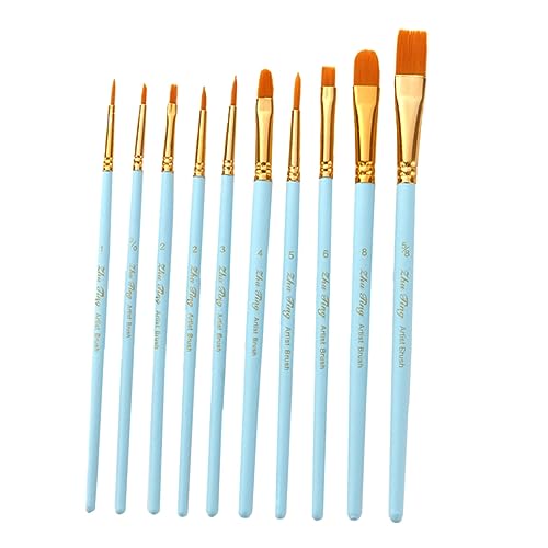 Uonlytech 10Er Set Pinselset Bürsten Künstler Aquarellmalerei Pinsel Farben Wohnung Gouachepinsel Gouache Painting Pinsel Professionelle Aquarellpinsel Nylonwolle Sky-Blue Uonlytech 10Er Set Pinselset Bürsten Künstler Aquarellmalerei Pinsel Farben Wohnung Gouachepinsel Gouache Painting Pinsel Professionelle Aquarellpinsel Nylonwolle Sky-Blue von Uonlytech