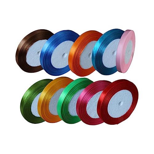 Uonlytech 10Rollen Geschenkband Breites Dekoband Farben für Hochzeit Geburtstagsfeiern und DIY Langlebig und Festlich Dekorativ von Uonlytech