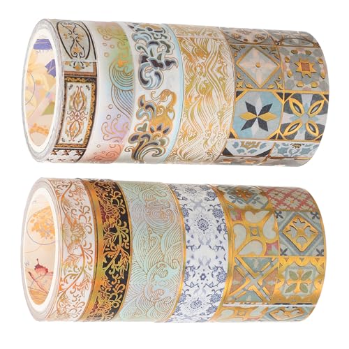 Uonlytech 10Rollen Washi Tape Dekoratives Klebeband für Scrapbooking Tagebuch und Planer Einfache Anwendung Abnehmbar und Wiederverwendbar für Bastelprojekte von Uonlytech