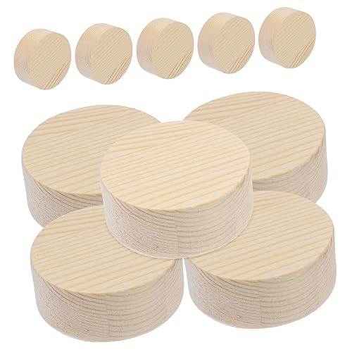 Uonlytech 10Stücke DIY Holzscheiben Handbemalte Runde Holzchips für Bastelprojekte Natürliche Dekorationen und Untersetzer von Uonlytech