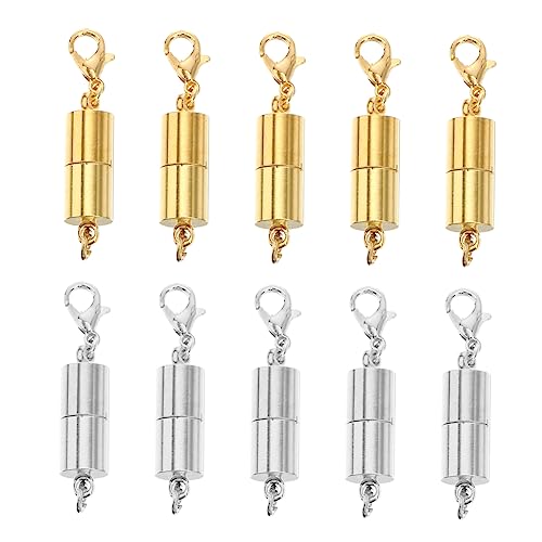Uonlytech 10Stücke Extender Verschlüsse Teiliges Zylindrische Magnetische Schmuckverschlüsse und Silber für Armbänder Einfache Handhabung und Starke Uonlytech 10Stücke Extender Verschlüsse Teiliges Zylindrische Magnetische Schmuckverschlüsse und Silber für Armbänder Einfache Handhabung und Starke von Uonlytech